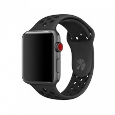 Силиконовый ремешок для Apple Watch 38/40/41 mm Sport Band Nike ЧЁРНЫЙ