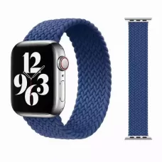 Силиконовый плетеный моно-ремешок  для Apple Watch 38/40/41 mm СИНИЙ ТЕКСТИЛЬ