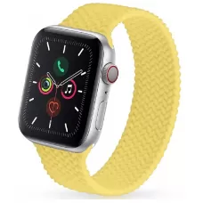 Силиконовый плетеный моно-ремешок для Apple Watch 42/44/45 mm ЖЁЛТЫЙ силикон