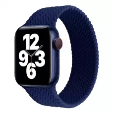 Силиконовый плетеный моно-ремешок  для Apple Watch 38/40/41 mm ТЁМНО-СИНИЙ силикон