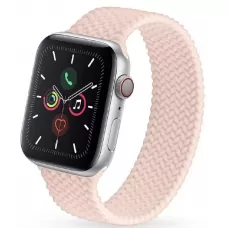 Силиконовый плетеный моно-ремешок для Apple Watch 42/44/45 mm ПУДРА силикон