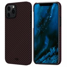 Чехол Pitaka MagEZ Case для iPhone 12 Pro Max 6.7", черно-красный, кевлар (арамид)