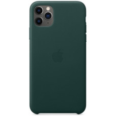 Чехол кожаный для Apple iPhone 11 Pro Leather Case - Темно-зеленый