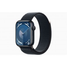 Apple Watch Series 9 GPS 45mm Midnight Aluminum Case with Sport Loop Midnight (Чёрный текстильный ремешок цвета «Тёмная ночь»)
