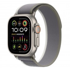 Apple Watch Ultra 2 GPS + Cellular 49mm Titanium Case with Green/Gray Trail Loop (корпус из титана, ремешок Trail цвета зеленый/серый) (M/L, 145–220 мм)