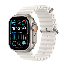 Apple Watch Ultra 2 GPS + Cellular 49mm Titanium Case with White Ocean Band (корпус из титана, ремешок Ocean белого цвета)